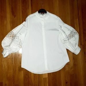 White Detailed Button Down Shirt